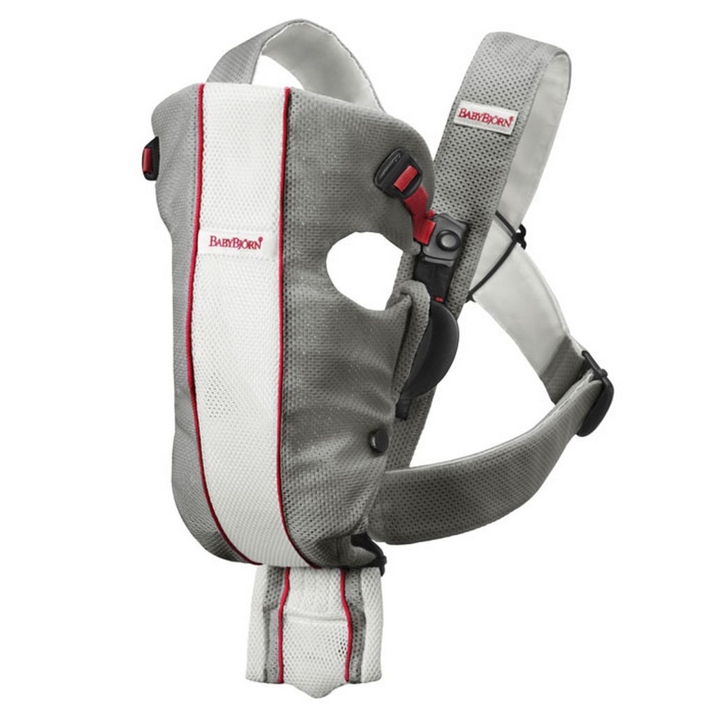 Рюкзак-переноска babybjorn Original Mesh серый/белая полоса-красная полоска