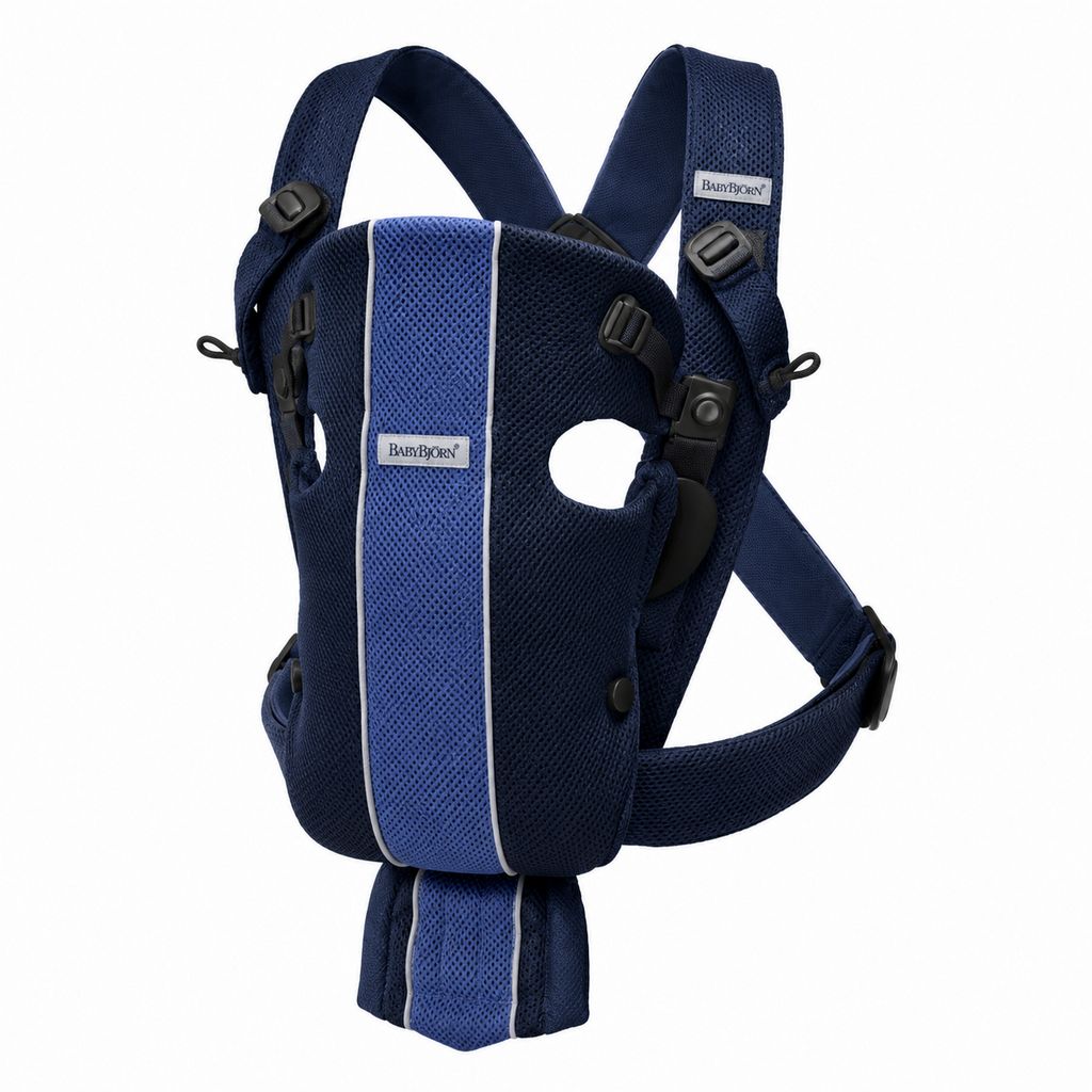 Рюкзак-переноска babybjorn Original Mesh темно синий/синяя полоса-белая полоска